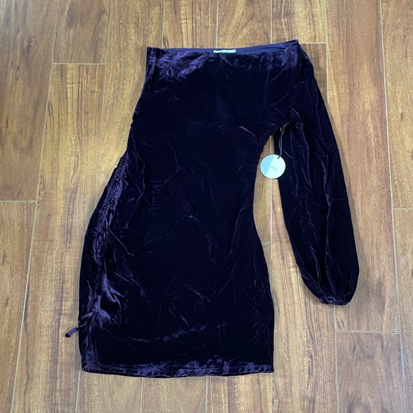 New TULAROSA Paula One Shoulder Velvet Purple Dress S NWT - Picture 3 of 12
